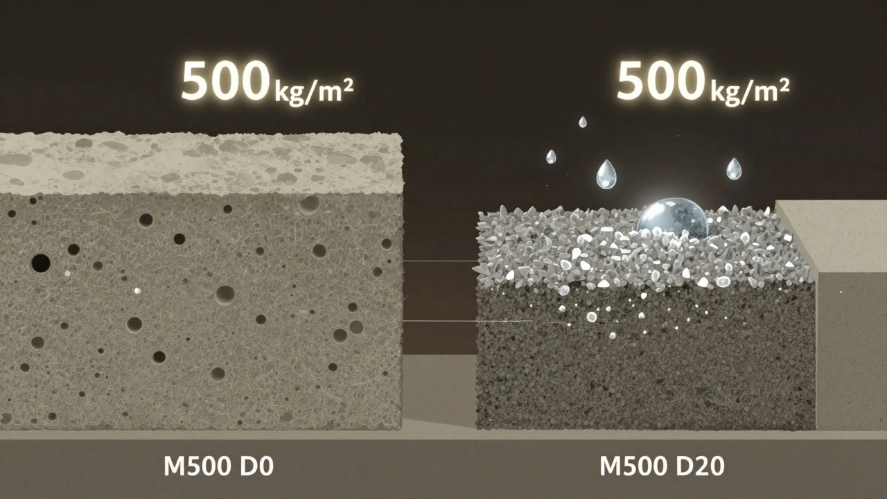 Сравнение структуры цемента М500 Д0 и М500 Д20 под нагрузкой: плотная кристаллическая сеть против влагопоглощающих добавок.