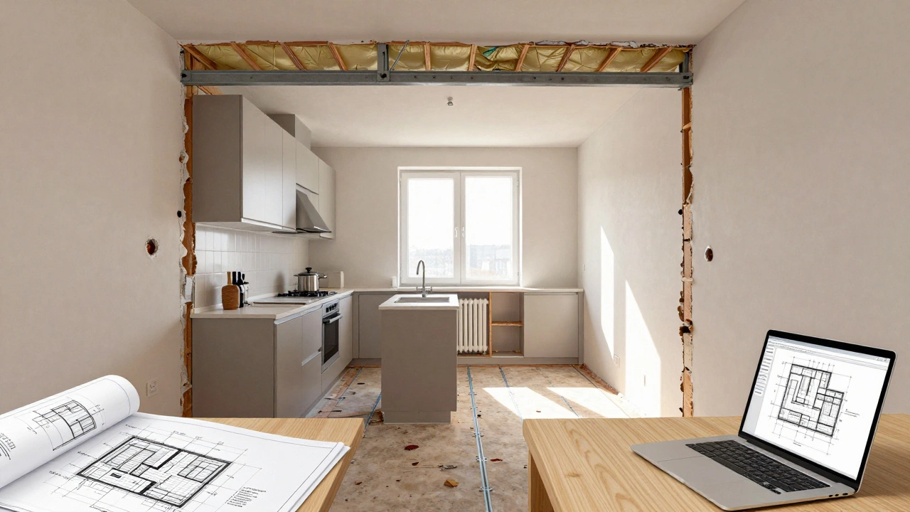Внутренняя перепланировка кухни в хрущёвке: снос стены, усиление конструкций и установка современных окон.