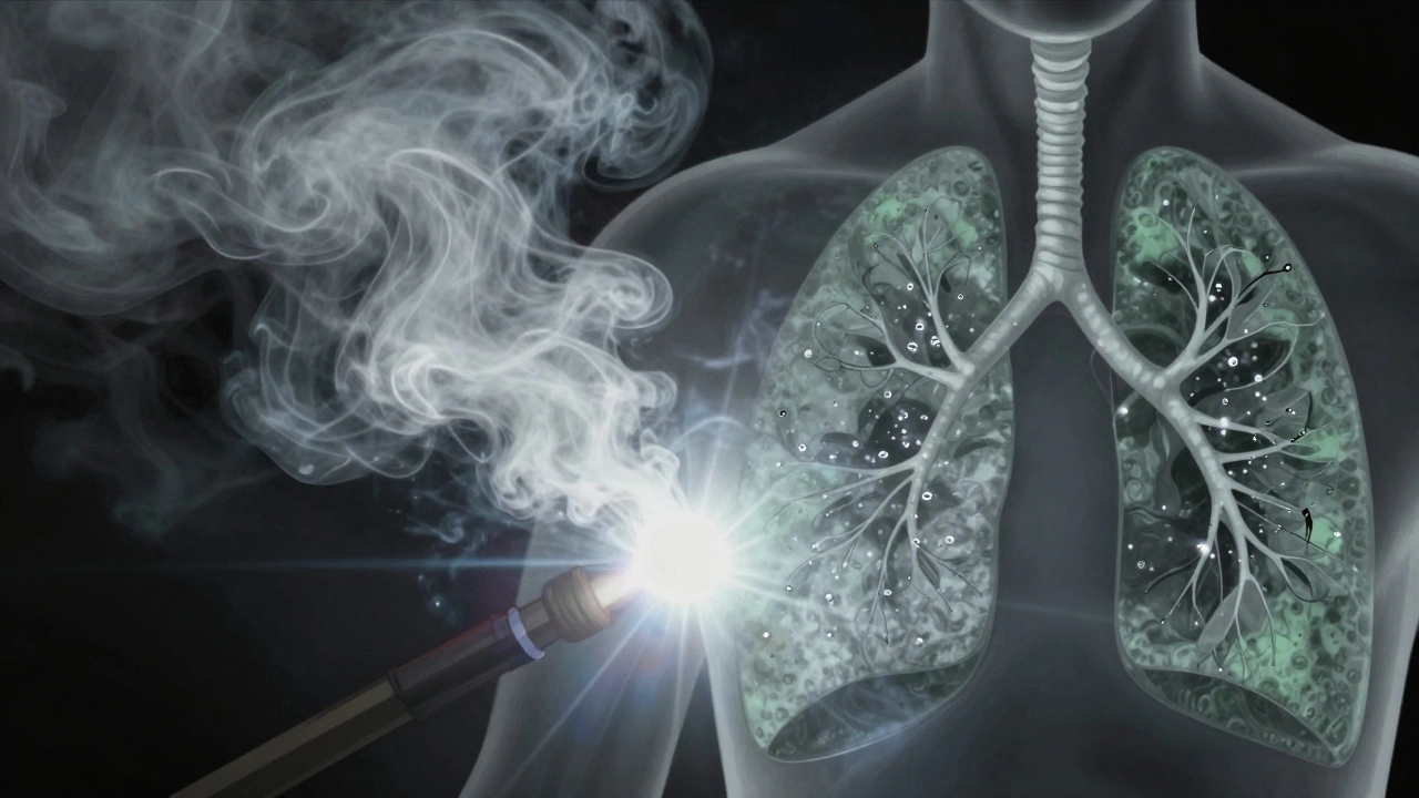 Концептуальное изображение влияния сварочного дыма и металлов на легкие человека