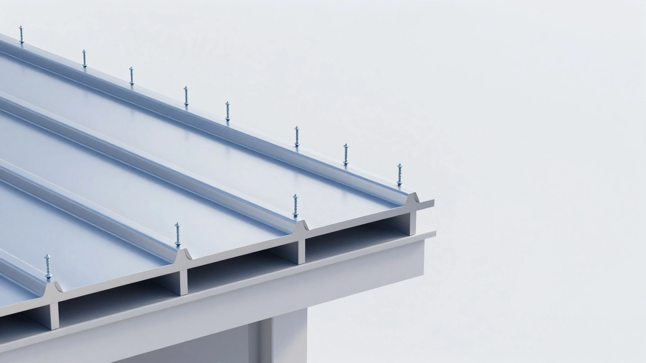 Схема усиленного крепления металлических листов по краям крыши