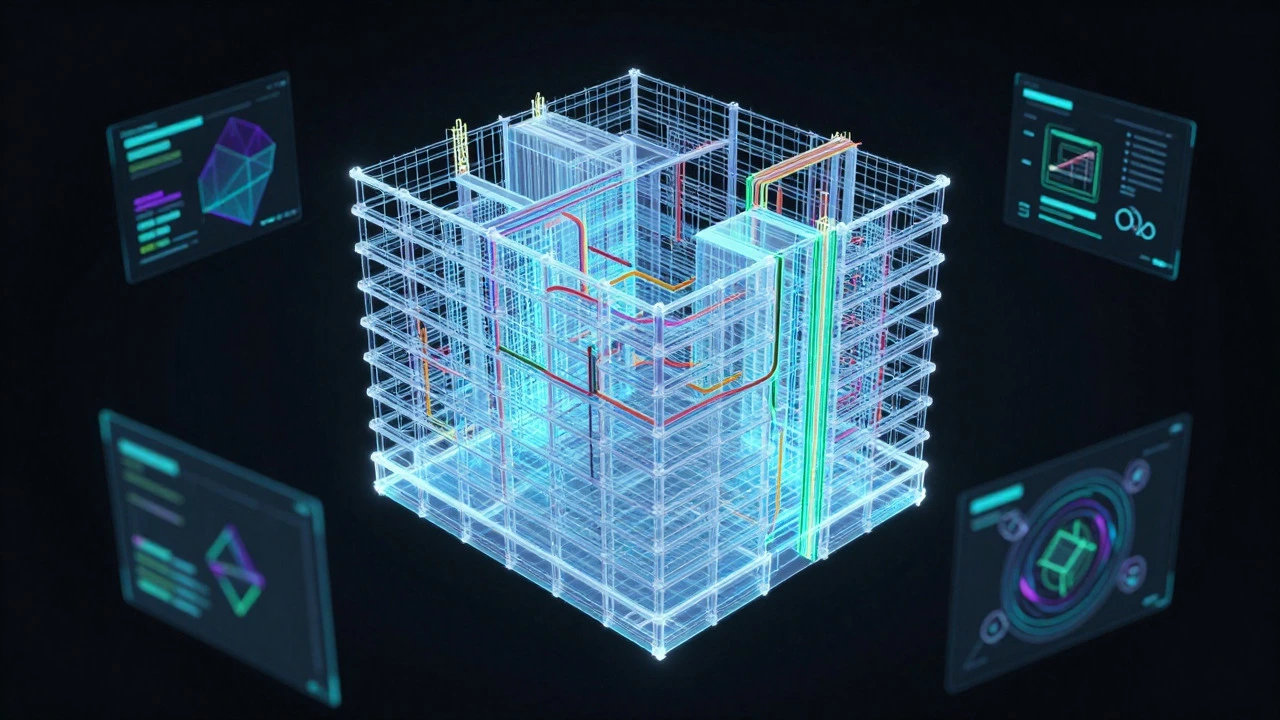 Цифровая 3D-модель здания с инженерными сетями